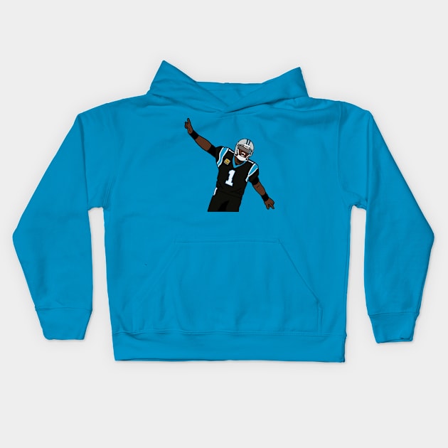 Cam Newton Touchdown Celebration NFL Carolina Panthers Kids Hoodie by xavierjfong